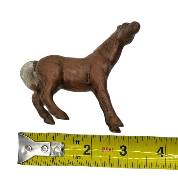 VTG Treasure Craft Ceramic Horse Colt Figurine Crackle Glaze Brown Primitive - Picture 10 of 12